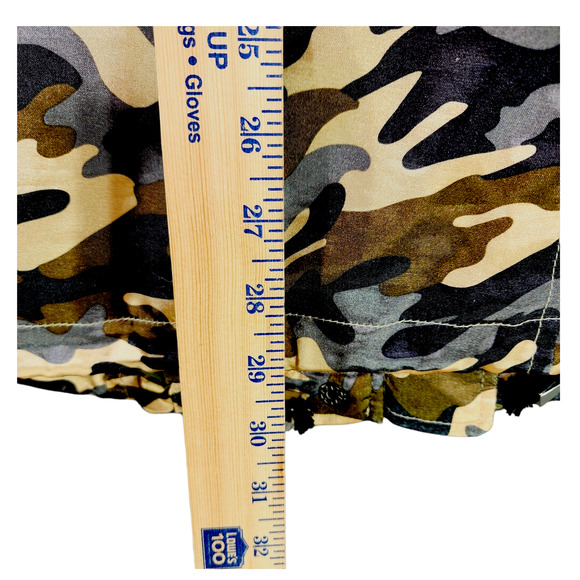 TOV sz 38 Holy G Satin Camo Shirt Jacket Women‎ Diagonal Zip Front Army Green - Picture 6 of 15